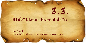 Blüttner Barnabás névjegykártya